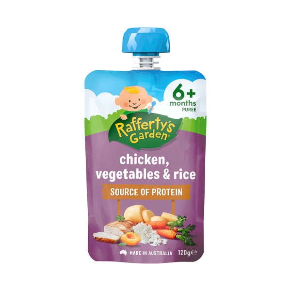 Rafferty's Garden Chicken Vegetables & Rice Baby Food Protein Pouch 6+ Months | 120g