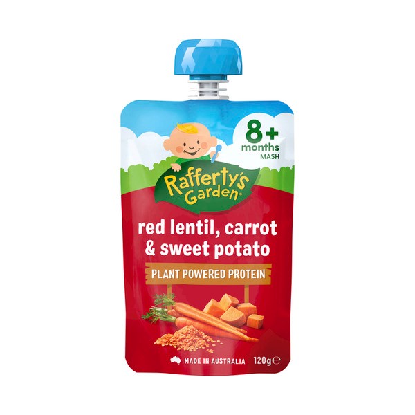Rafferty's Garden Red Lentil Carrot & Sweet Potato Baby Food Pouch 8+ Months | 120g