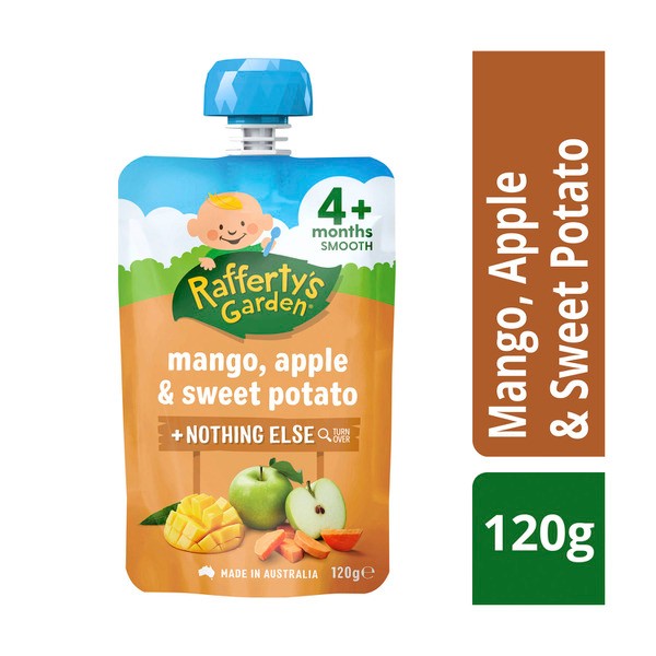 Rafferty's Garden Mango Apple & Sweet Potato Baby Food Puree Pouch 4+ Months | 120g