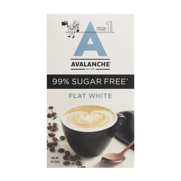 Avalanche Flat White 99% Sugar Free Coffee Sachets | 10 pack