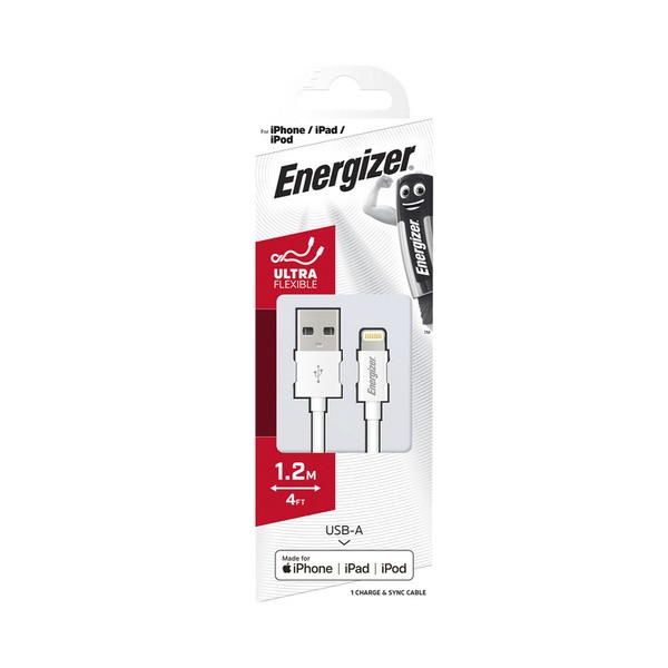 Energizer iPhone Cable White 1.2M | 1 pack
