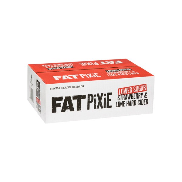 Fat Pixie Lower Sugar Strawberry & Lime Cider Can 375mL | 24 Pack