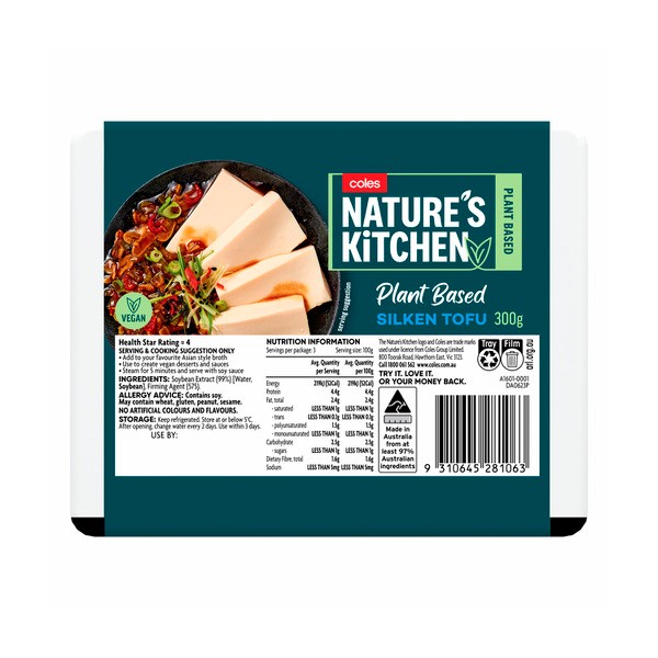 Coles Natures Kitchen Silken Tofu | 300g