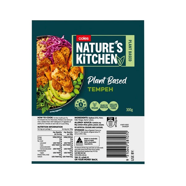 Coles Nature's Kitchen Tempeh | 300g