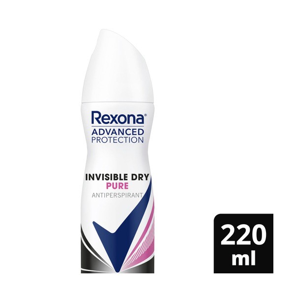 Rexona Women Antiperspirant Aerosol Advanced Invisible Dry Pure Deodorant | 220mL