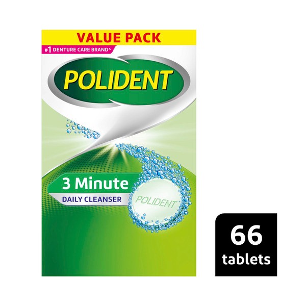 Polident 3 Minute Daily Cleanser for dentures and partials | 66 pack