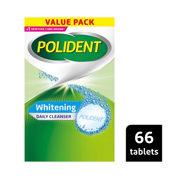 Polident Whitening Denture Cleaner for dentures and partials | 66 pack