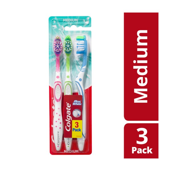 Colgate Max White Medium Manual Toothbrush | 3 pack