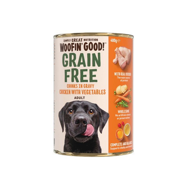 Woofin Good Grainfree Chunks In Gravy Chicken & Vegetables Dog Food | 400g