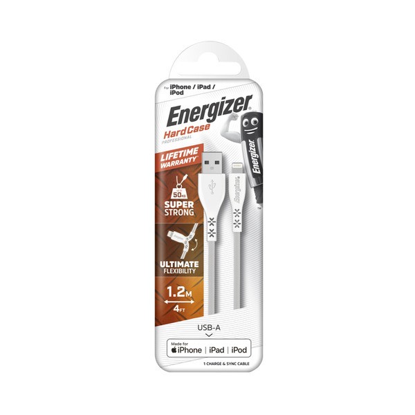Energizer iPhone Cable Lifetime Warranty 1.2M White | 1 each