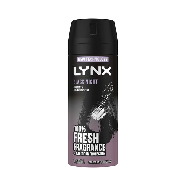 Lynx Aerosol Black Night Deodorant | 165mL