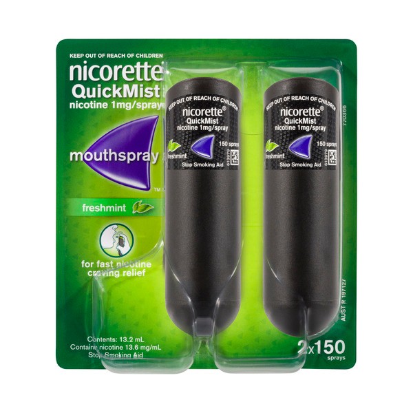 Nicorette Quit Smoking QuickMist Nicotine Mouth Spray Freshmint | 2 pack