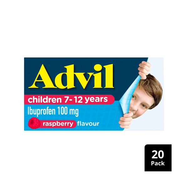 Advil Childrens 7-12 Chewable Tablets Blueberry Raspberry Flavour | 20 pack