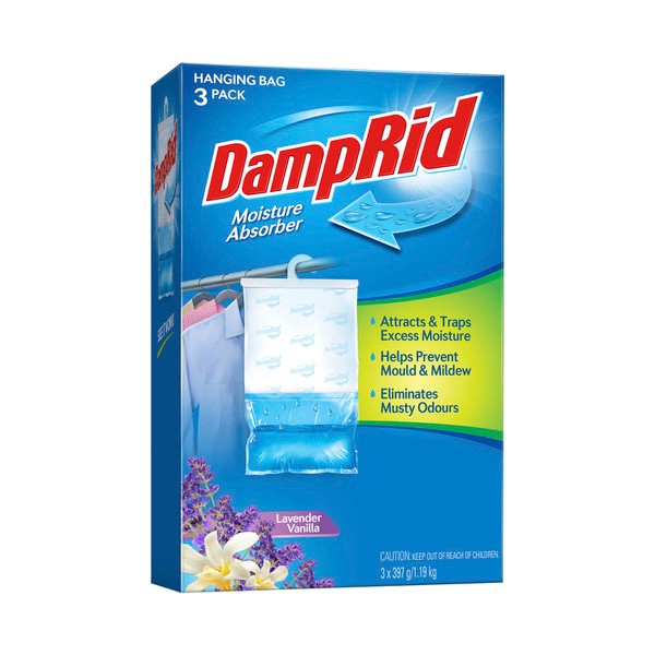DampRid Hanging Moisture Absorber Lavender & Vanilla | 3 pack