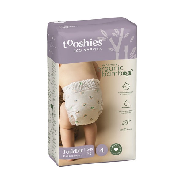 Tooshies Eco Nappies Size 4 Toddler | 36 Pack