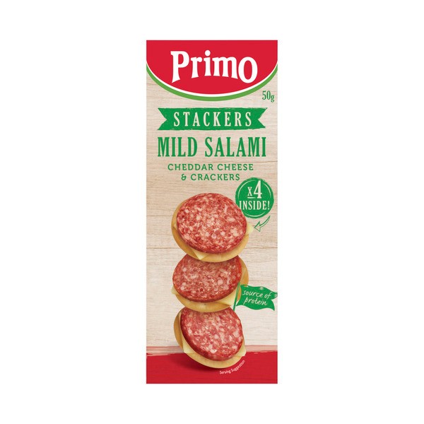Primo Stacker Mild Salami Cheese & Crackers | 50g