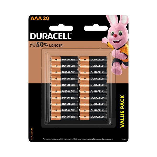 Duracell Coppertop AAA Batteries | 20 pack