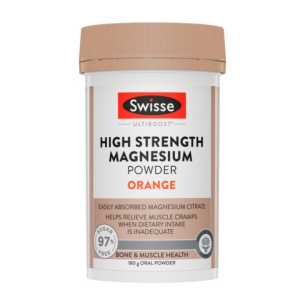Swisse Ultiboost High Strength Magnesium Powder Orange to Support Muscle Health | 180g