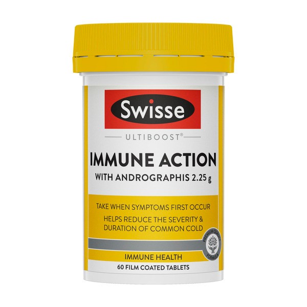 Swisse Ultiboost Immune Action With Vitamin C For Immune System Health Support | 60 pack