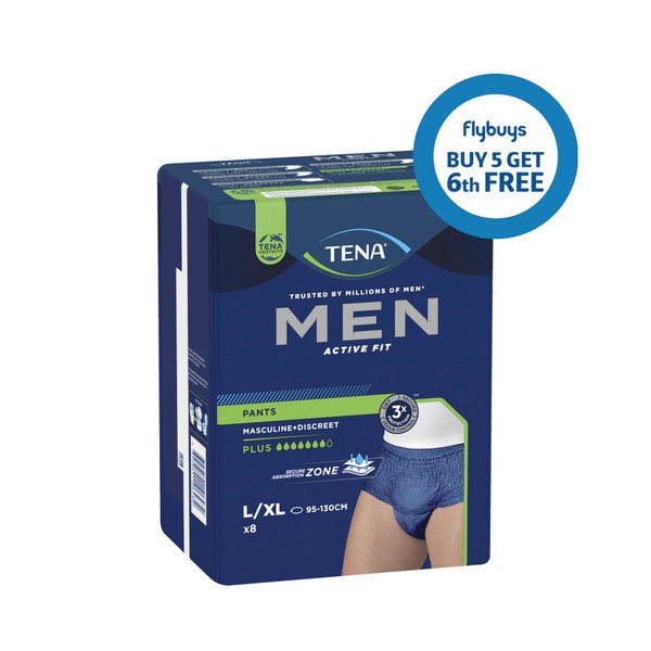 Tena Men Active Fit Plus Navy Incontinence Pants L/XL | 8 pack