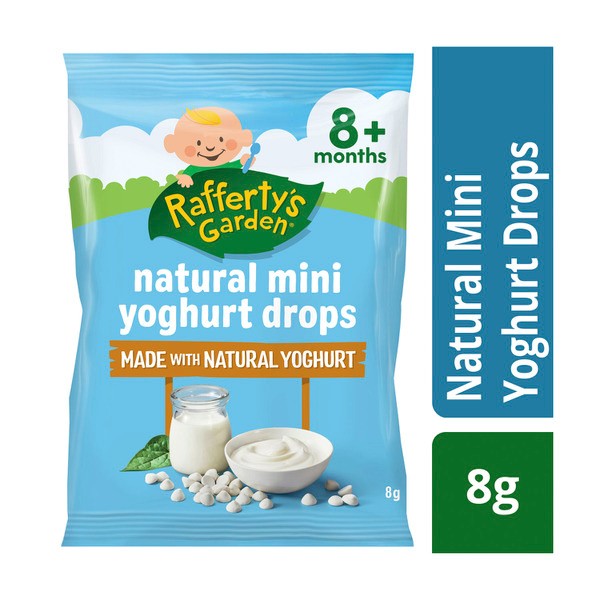 Rafferty's Garden Natural Mini Yoghurt Drops Baby Food Snack 8+ Months | 8g