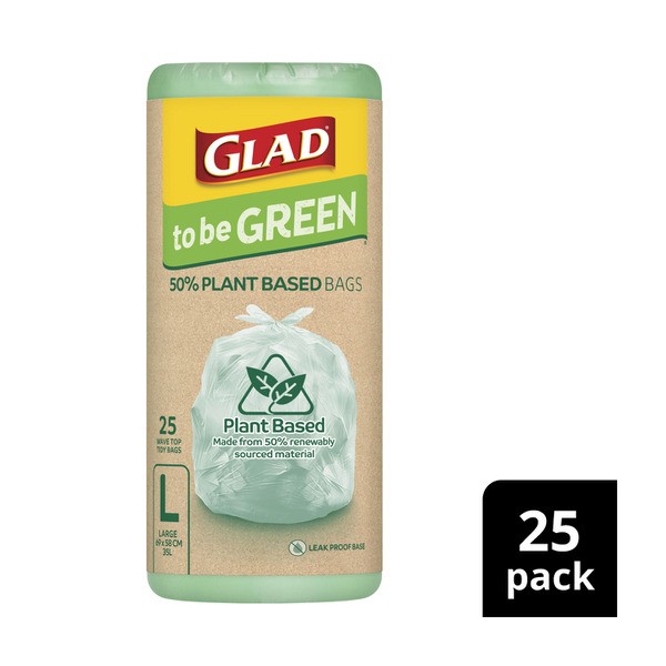 Glad To Be Green Plant Bio Based Kt Bags Large | 25 pack
