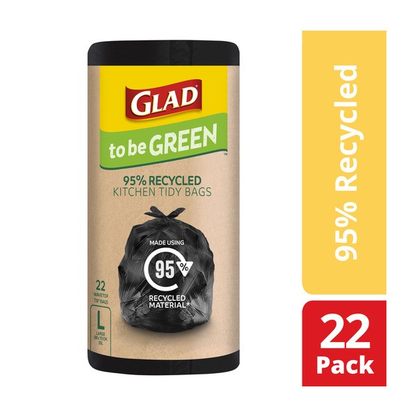 Glad To Be Green Recycled Kitchen Tidy Bags Large | 22 pack