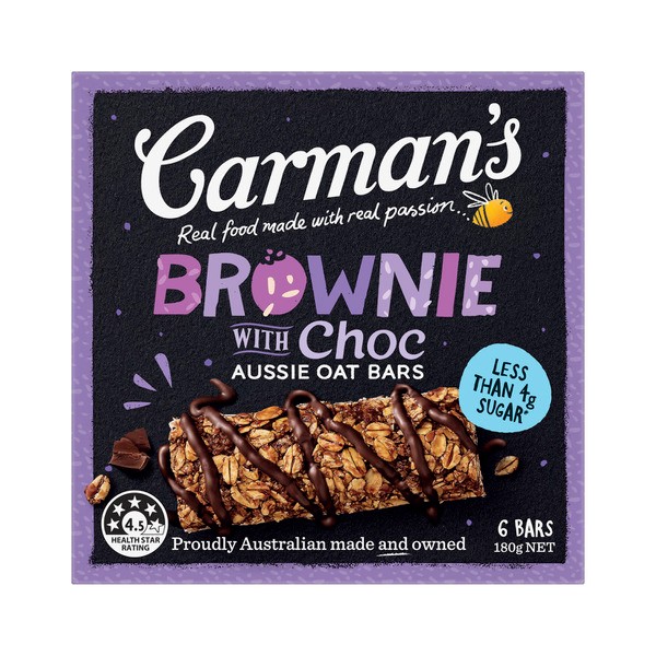 Carman's Aussie Oat Muesli Bars Brownie with Choc 6 Pack | 180g