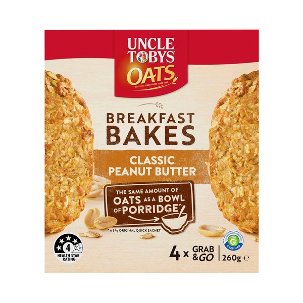 Uncle Tobys Breakfast Oat Bake Peanut Butter | 260g