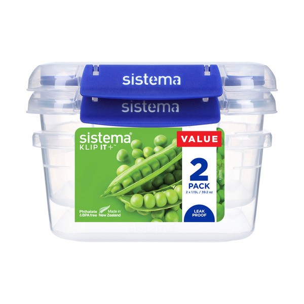 Sistema Plus Rectangle Containers 1.15 Litre | 2 pack
