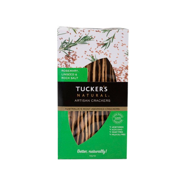 Tuckers Natural Artisan Cracker Rye Rosemary | 100g
