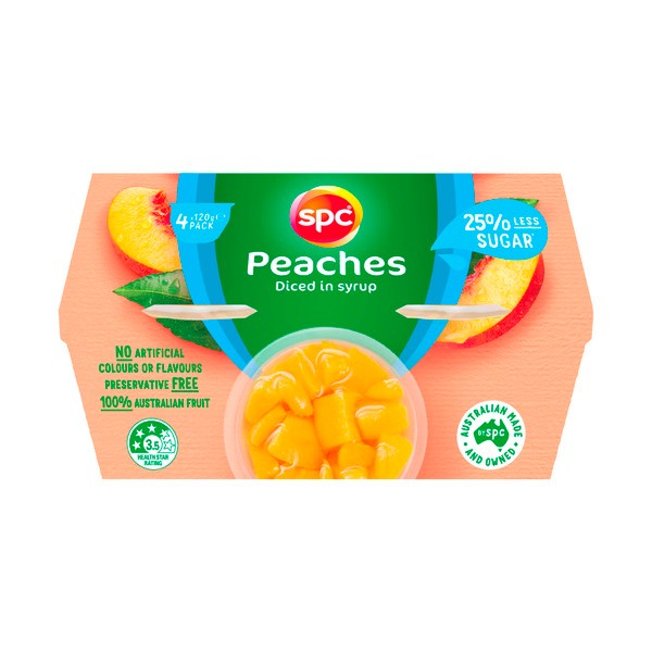 SPC Peach Cup Less Sugar | 4 pack