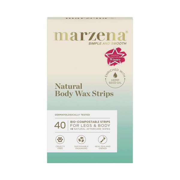 Marzena Natural Body Wax Strips | 40 pack
