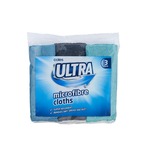 Coles Ultra Microfibre Cloths | 3 pack