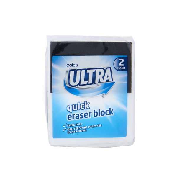 Coles Ultra Quick Thick Eraser Block | 2 pack