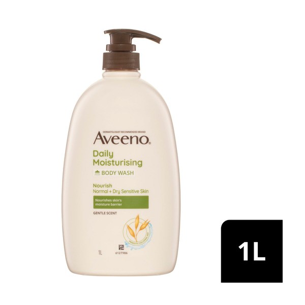 Aveeno Daily Moisturising Light Fragrance Gentle Scent Body Wash Nourish Hydrate Normal Dry Sensitive Skin Ph-Balanced | 1L