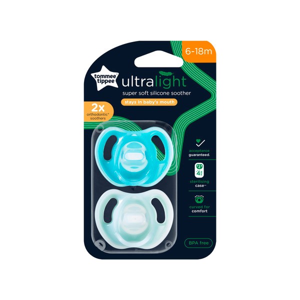 Tommee Tippee Ultra-Light Silicone Dummy 2 Pack 6-18m | 2 pack