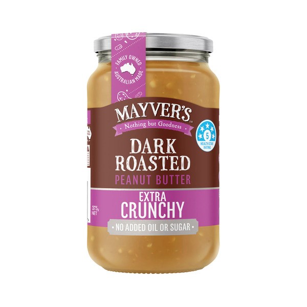 Mayvers Dark Roasted Extra Crunchy Natural Peanut Butter | 375g