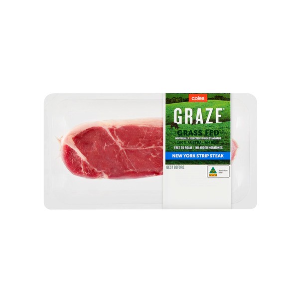 Coles Graze Grassfed Beef New York Strip Steak | 380g