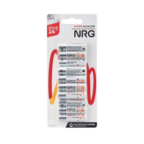 NRG Super Alkaline AA Batteries | 14 pack
