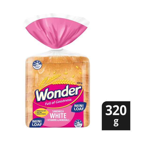 Wonder Mini Loaf White Sandwich Vit Min | 320g