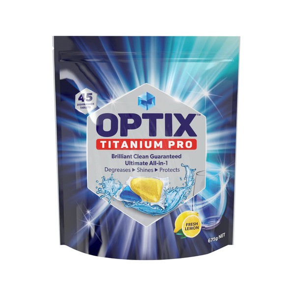 Optix Titanium Pro Dishwashing Tablets | 45 pack