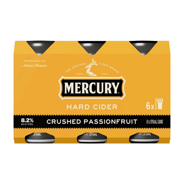Mercury Crushed Passionfruit Cidar Cans 375mL | 6 pack