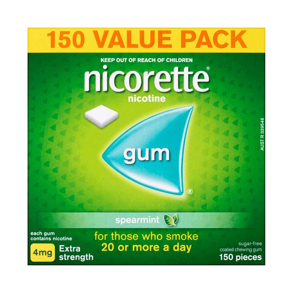 Nicorette Quit Smoking Extra Strength Nicotine Gum Spearmint | 150 pack