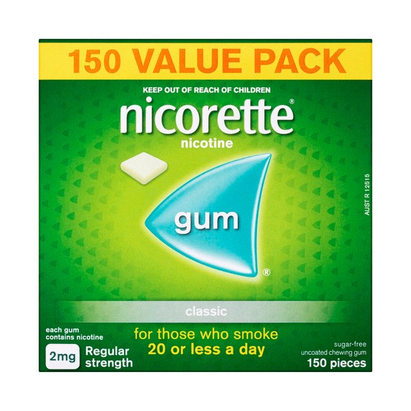 Nicorette Quit Smoking Regular Strength Nicotine Gum Classic | 150 pack