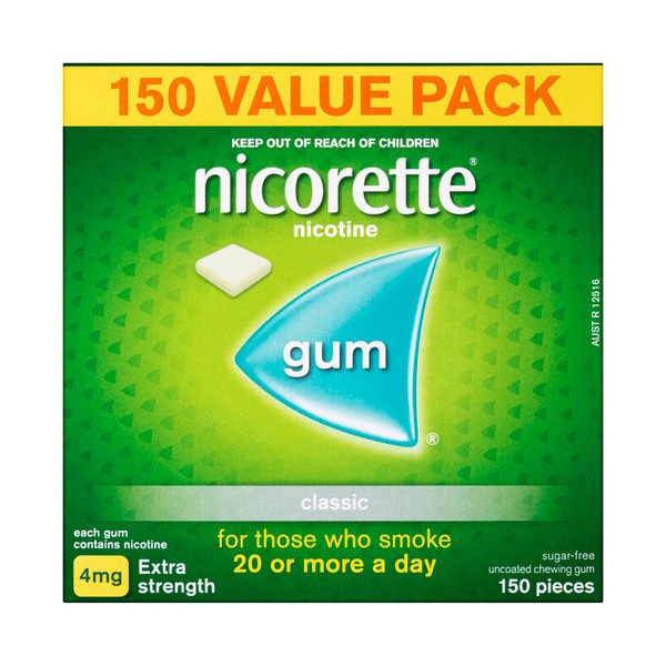 Nicorette Quit Smoking Extra Strength Nicotine Gum Classic | 150 pack