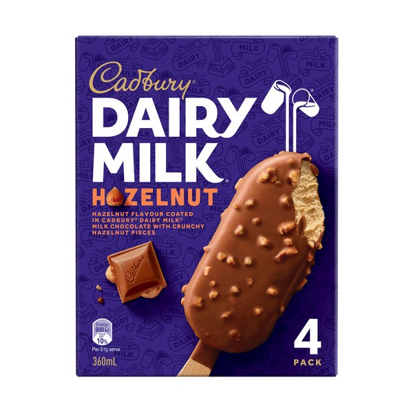 Cadbury Dairy Milk Hazelnut Ice Cream 4 Pack | 360mL