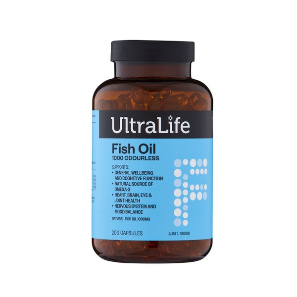 Ultra Life Odourless Fish Oil Capsules | 200 pack