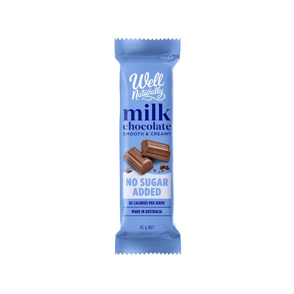 Well Naturally No Sugar Added Milk Chocolate Bar Smooth & Creamy | 45g