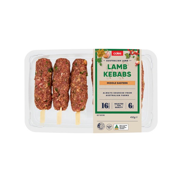 Coles Lamb Kebabs | 450g